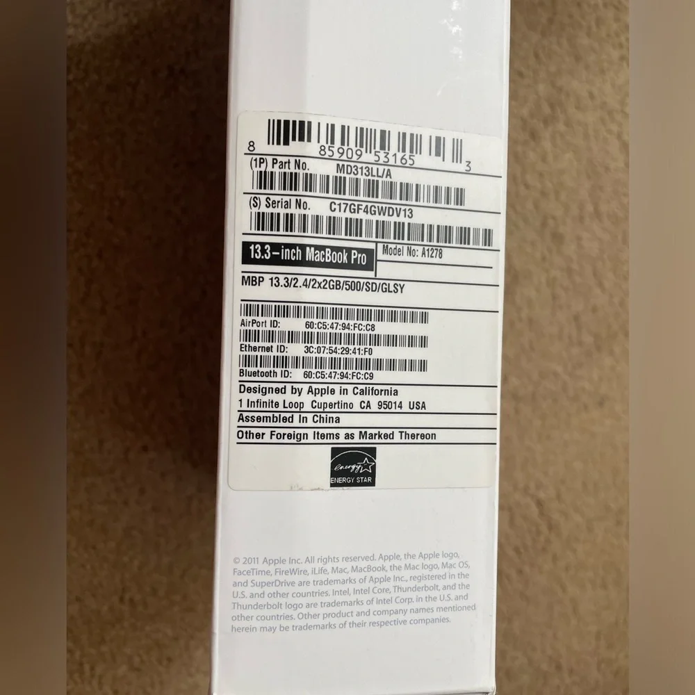 macbookpro case 13.3 for year 2012 laptop